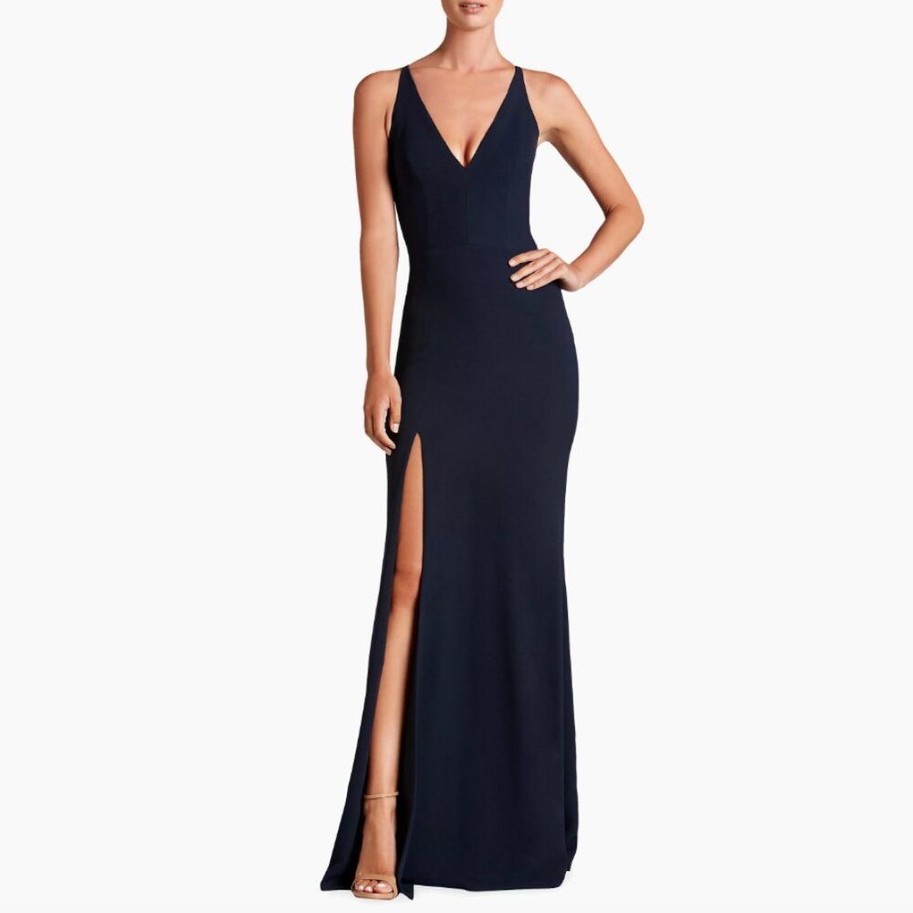 Dress The Population Iris Crepe Slit Gown